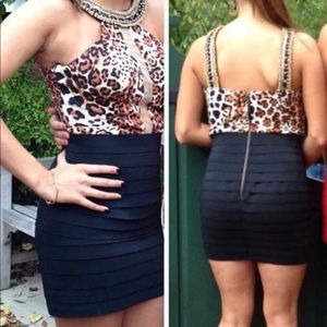 Sherri Hill Cheetah Homecoming Dress